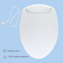 Brondell L60-RW LumaWarm Heated Toilet Seat with Night Light, 3 Temperature Settings, Gentle Close Lid,Easy Installation,Built-In Controls,Round,White