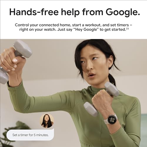 Google Pixel Watch 2 (Previous Model) with the Best of Fitbit - Heart Rate Tracking, Stress Management, Safety Features - Android Smartwatch - Polished Silver Aluminum Case - Bay Active Band - LTE