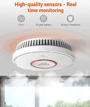 Jemay Smoke and Carbon Monoxide Detector, 10 Year Battery Operated Smoke Detector Carbon Monoxide Detector Combo, Dual Sensor Smoke CO Alarm with LED Indicator and Silence Function, AW183-A, 5 Packs