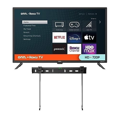 ONN 24-Inch Class HD 720p Smart TV + Free Wall Mount with Wi-Fi Connectivity and Mobile App | Flat Screen TV | Compatible with Home Kit | Alexa and Google Assistant (Renewed)