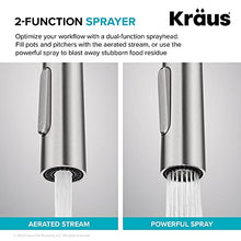 KRAUS Oletto Tall Modern Single-Handle Touch Kitchen Sink Faucet with Pull Down Sprayer in Spot Free Stainless Steel, KTF-3101SFS