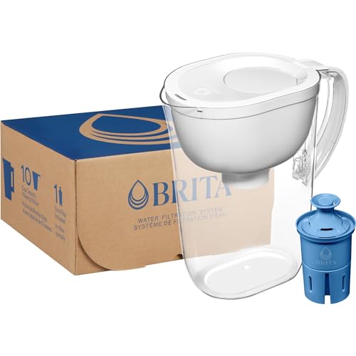 Brita Everyday Elite Water Filter Pitcher, Removes 99% of Lead, Includes 1 Filter, 10-Cup Capacity, White