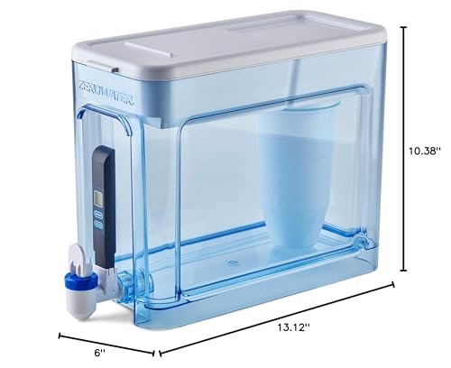 ZeroWater 32-Cup Ready-Read 5-Stage Water Filter Pitcher Dispenser with 5-Stage 0 TDS Zero Water Filter – IAPMO Certified to Reduce Metals, Chlorine, Lead, Chromium, and Forever Chemicals PFOA/PFOS