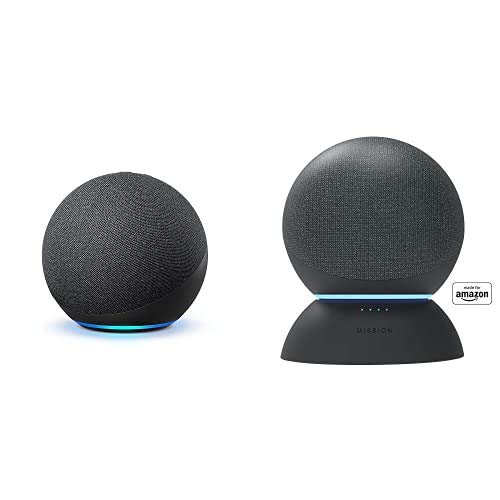 Echo (4th Gen) bundle with "Made for Amazon" Battery Base for Echo - Charcoal