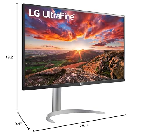 LG UltraFine 31.5-Inch Computer Monitor 32UP83A-W, IPS with HDR 10 Compatibility and AMD FreeSync, White