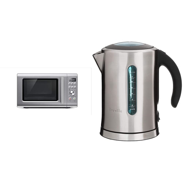 Breville Countertop Compact Wave Soft-Close Microwave Oven with Pure Countertop Electric Kettle