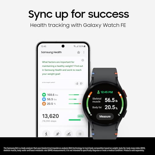 SAMSUNG Galaxy Watch FE 40mm Bluetooth AI Smartwatch w/Fitness Tracking, BIA Sensor, Personalized HR Zones, Heart Rate Tracker, Sleep Monitor, 2024, Silver [US Version, 1Yr Manufacturer Warranty]