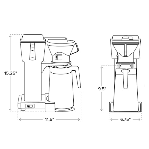 Technivormm Moccamaster 79114 KBT Coffee Brewer, 40 oz, Black