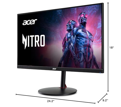 Acer Nitro 27" WQHD 2560 x 1440 PC Gaming IPS Monitor | AMD FreeSync Premium Up to 180Hz Refresh 0.5ms DCI-P3 95% 1 Display Port 1.2 & 2 HDMI 2.0 XV271U M3bmiiprx,Black