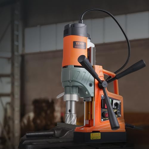 VEVOR Mag Drill Press, 1300W 1.57" Boring Diameter, 2922lbf Power Magnetic Drill, 0-700 PRM Forward and Reverse Tapping, 10-Speed, Electric Drilling Machine for Metal Surface and Home Improvement