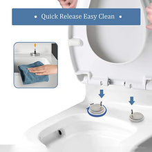 Slow Close Toilet Seats Quick Release Family Toilet Seat Soft Close Toilet Seats Fittings and Fixtures Universal Included, Compatible with Standard Toilets,White-39.5~46.5 * 34.5cm