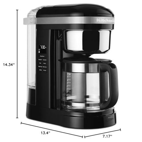 KitchenAid KCM1209OB Coffee Maker, 12 cup, Onix Black, 12 Cup Drip Coffee Maker with Warming Plate