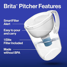 Brita Everyday Elite Water Filter Pitcher, Removes 99% of Lead, Includes 1 Filter, 10-Cup Capacity, White