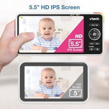 VTech Smart WiFi Baby Monitor, 2K Camera, 5.5-inch HD IPS Screen, Crystal Clear Infrared Night Vision, Pan-Tilt, 24x Zoom, 2-Way Talk, Multi-color Night Light, Soothing Sounds, Free App: Smart HD Plus