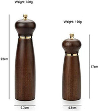 WJWJW Electric Salt and Pepper Grinder (2pcs) - Automatic Adjustable Shaker -solid wood grinding bottle seasoning bottle - Battery Operated Kitchen Peppermill(190G)