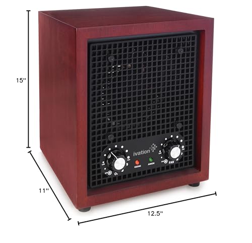 Ivation Ozone Generator Air Purifier, Ionizer & Deodorizer -Purifies Up to 3,500 Sq/Ft -Great for Dust, Pollen, Pets, Smoke & More Cherry