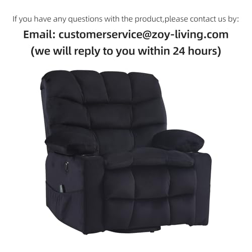 Phoenix Home Large Power Lift Recliner with Massage and Heat for Elderly, Ergonomic Electric Wider Chair with USB Port, 2 Cup Holders, Dark Blue