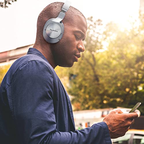 Technics Wireless Noise Cancelling Headphones, 50 Hours Battery Life, High-Fidelity Bluetooth Headphones with Multi-Point Connectivity, Impressive Call Quality, and Comfort Fit - EAH-A800-S Silver