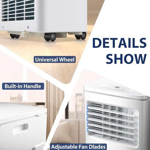 Antarctic Star Portable Air Conditioner 10000 BTU (ASHRAE), Remote Control, Fan Mode, Cools 350sq. ft, 24 Hour Timer, Quiet Operation,Window, 2 Fan Speed for Bedroom Office Home Dorm