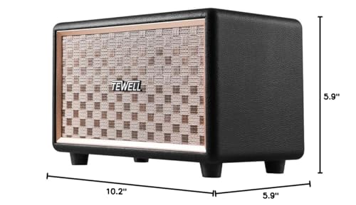 Home Speaker with Premium Audio | Rich Bass, Rotary Dial for Volume Control | Toggle Switch, Wireless Bluetooth & 3.5mm Aux Input for Turntable | Record Player, AC Powered (Upgraded Version)