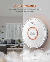 Jemay Smoke and Carbon Monoxide Detector, 10 Year Battery Operated Smoke Detector Carbon Monoxide Detector Combo, Dual Sensor Smoke CO Alarm with LED Indicator and Silence Function, AW183-A, 5 Packs