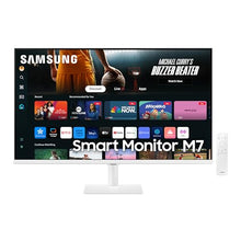 SAMSUNG 32-Inch M7 (M70D) Series 4K UHD Smart Monitor with Streaming TV, Speakers, HDR10, USB-C, Multiple Ports, Gaming Hub, SolarCell Remote, Vision Accessibility Tools, LS32DM703UNXZA, 2024, White