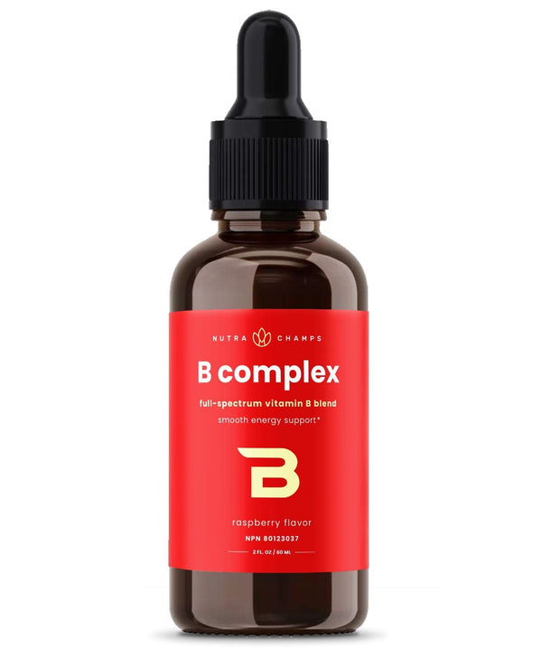 Vitamin B Complex Liquid Drops | B Vitamins Complex Supplement with B1, B2, B3, B6, B7, B9 & Methyl B12 Drops for Adults & Kids | Vegan Berry Flavor 2oz