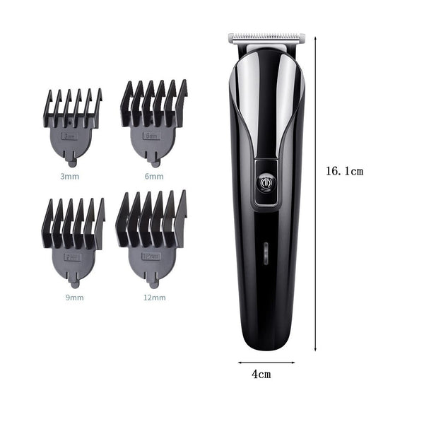 XHTONGSH Hair Clippers,USB Rechargeable Cordless All Body Grooming Kit,6-in-1 Electric Beard Trimmer,Beard Ear and Nose Trimmer for Men (Color : Black)