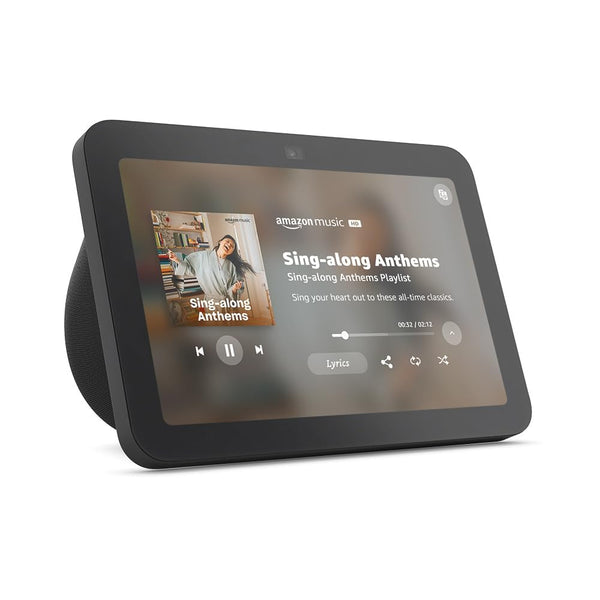 Like-New Amazon Echo Show 8 (newest model), With Spatial Audio, Smart Home Hub, and Alexa, Charcoal