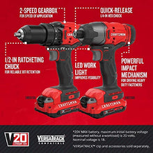 CRAFTSMAN V20 MAX Cordless Drill and Impact Driver, Power Tool Combo Kit with 2 Batteries and Charger (CMCK200C2AM)