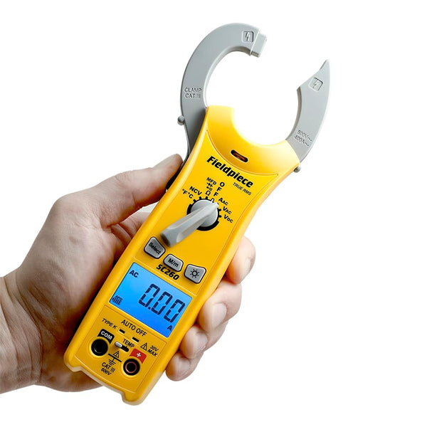 Fieldpiece Compact HVACR Clamp Multimeter SC260 – True RMS Clamp Meter with Temperature, Capacitance & Backlight