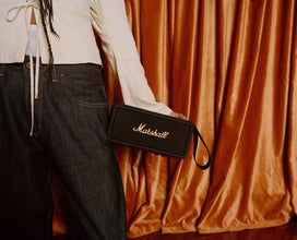 Marshall Middleton Portable Bluetooth Speaker, Black and Brass