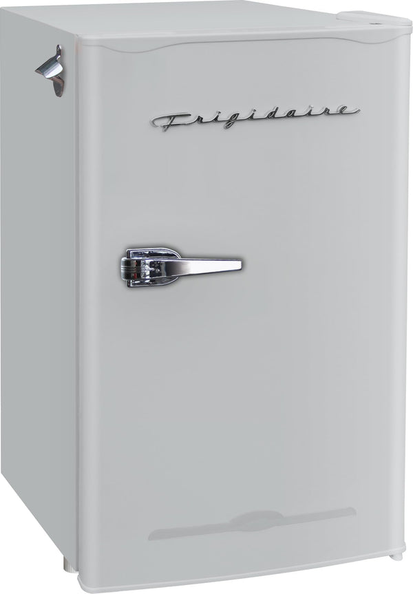 Frigidaire Retro Compact Fridge with Chiller, 3.2 cu ft Countertop Fridge with Built-In Bottle Opener, Compact Refrigerator for Office, Bedroom, Dorm Room or Cabin - 16.5"D x 19"W x 31"H (Moonbeam)