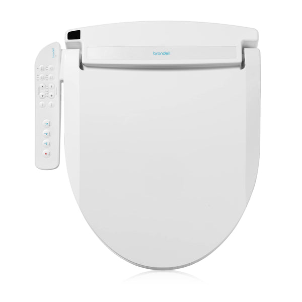 Brondell LT89 Electric Bidet Toilet Seat, Fits Round Toilets, White – Side Arm Control, Warm Water Wash, Strong Wash Mode, Stainless-Steel Nozzle, Nightlight and Easy Installation