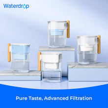 Waterdrop Alkaline Chubby 10-Cup Large Water Filter Pitcher with 1 Filter, Healthy, Clean & Toxin-Free Mineralized Alkaline Water (100 Gallons), Up to PH 9.5, BPA Free