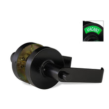 VIZILOK ADA Compliant, Single Egress Indicator Privacy Lock C5FM-L Durable ANSI Grade 2 Comp Commercial LeftHanded Non Reversible in-Use or Vacant Push Button Lever - Matte Black