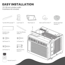 mollie 6000 BTU Window Air Conditioner, ac window unit with Washable Filter, Remote, Dehumidifier, Fan, Cools Up to 250 Square Feet, 115V/60Hz