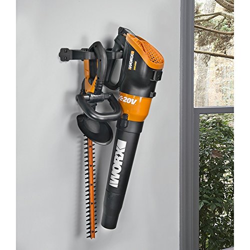 Worx 40V Turbine Leaf Blower Cordless with Battery and Charger, Brushless Motor Blowers for Lawn Care, Compact and Lightweight Cordless Leaf Blower WG584 – 2 Batteries & Charger Included | WORX WA0138 Wall Mount Tool Holder