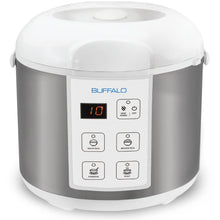 Buffalo Classic Rice Cooker with Clad Stainless Steel Inner Pot - Electric Rice Cooker for White/Brown Rice, Grain - Easy-to-clean, Non-Toxic & Non-Stick, Auto Warmer (10 Cup)