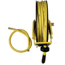 DEWALT Auto Retracting Air Hose Reel, 1/2 in. x 50' Premium Rubber Hose with 4' Lead, Self Leveling Design for Air Compressor, Ideal for Home Improvement Projects, Durable Hose Reel