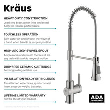 KRAUS Britt Touchless Sensor Commercial Single Handle Pull Down Kitchen Faucet in Spot Free Stainless Steel, KSF-1691SFS