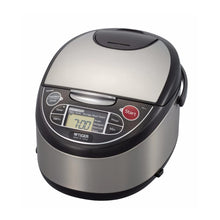 Tiger JAX-T18U-K 10-Cup (Uncooked) Micom Rice Cooker with Food Steamer & Slow Cooker, Stainless Steel Black