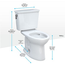 TOTO Drake Transitional Two-Piece Elongated 1.28 GPF Universal Height TORNADO FLUSH Toilet with CEFIONTECT, Cotton White - CST786CEFG#01