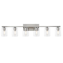 DRNANLIT 6-Light Vanity Lights for Bathroom,Brushed Nickel Bathroom Lighting Fixtures Over Mirror,Metal Bathroom Vanity Lights with Clear Glass Shade