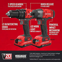 CRAFTSMAN V20 MAX Cordless Drill and Impact Driver, Power Tool Combo Kit with 2 Batteries and Charger (CMCK200C2AM)