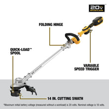 DEWALT 20V MAX* XR String Trimmer, 14-Inch, Tool Only (DCST922B)