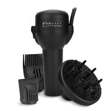 FHI Heat Platform Blow Out Handle-Less Negative Ion Hair Dryer — Lightweight Blow Dryer w/ HydraHeat for Frizz-Free Styles — Hairdryer with Diffuser Attachment, Nozzle, Comb — Handleless Hair Dryer