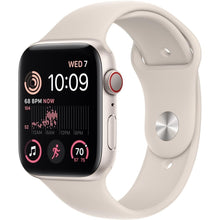 Apple Watch SE (2nd Gen) (GPS + Cellular, 44mm) - Starlight Aluminum Case with Starlight Sport Band, M/L (Renewed)