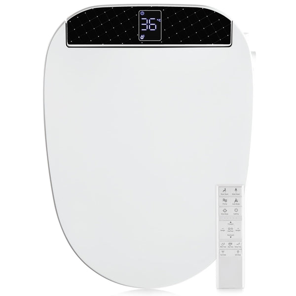 Combier CMA210S-B Bidet Toilet Seat With Turbo Wash, Wireless Remote and Side Panel, The heated Toilet Seat Have Adjustable Heated Seat, Warm Water, Air Dryer & Multiple Spray Modes(Elongated)