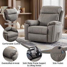 Phoenix Home Large Power Lift Recliner Chair with Massage and Heat for Elderly, Ergonomic Electric Wider Sofa Chair for Living Room with 2 Cup Holders, Side Pocket and USB Port, Gary